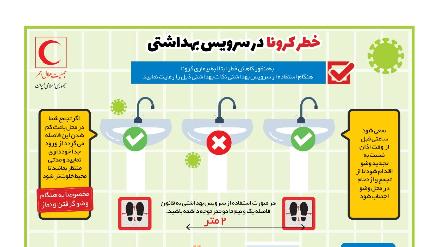 چگونه از خطر کرونا در سرویس بهداشتی در امان بمانیم؟/ اینفوگرافیک